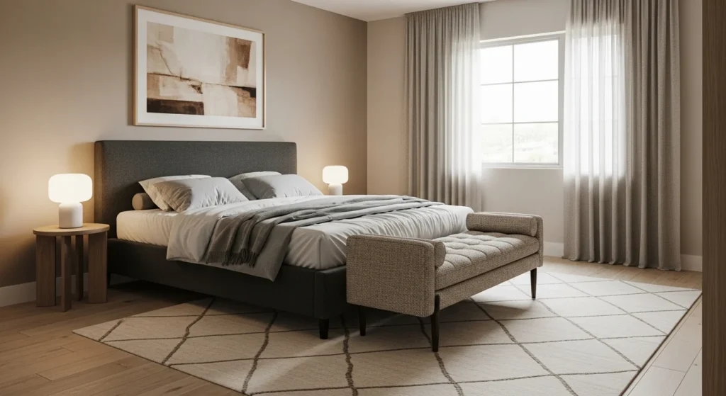 Upholstered Bedroom Bench Design