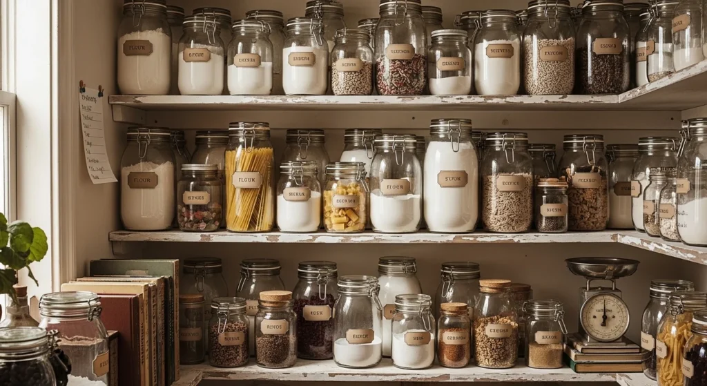 Classic pantry storage in a vintage kitchen