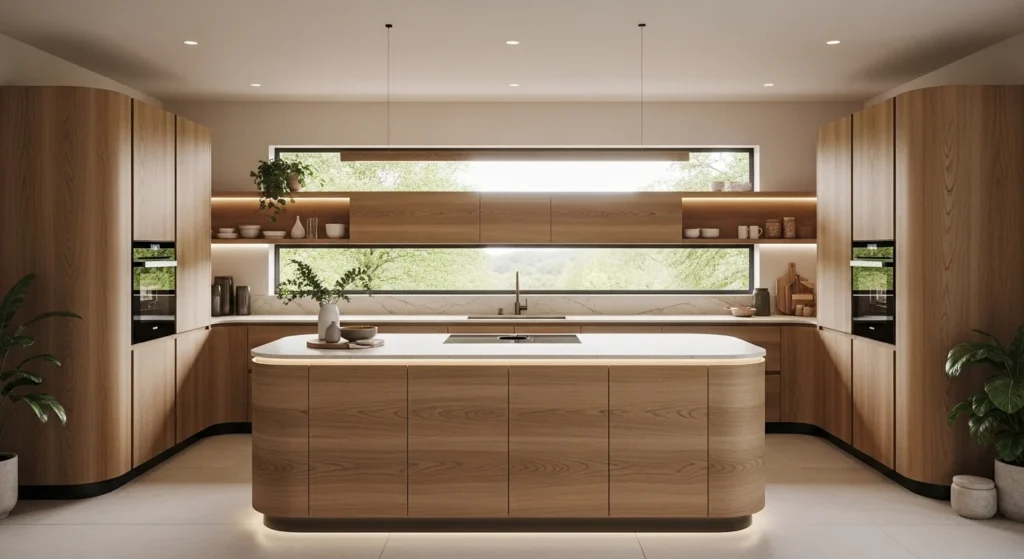 Curved Oak Kitchen