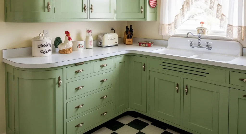 Vintage kitchen wall with decorative plates