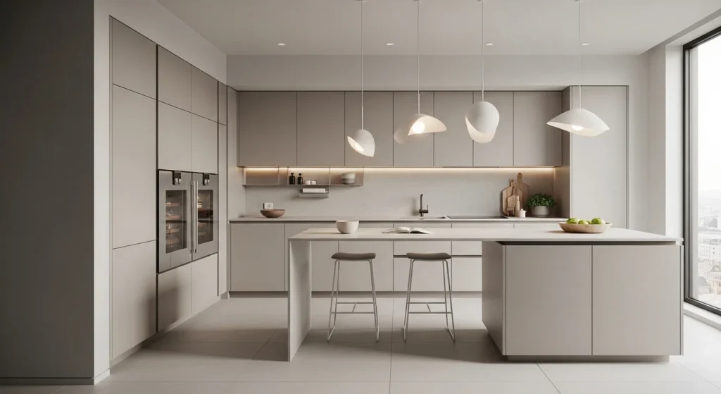 Tall kitchen cabinetry maximizing storage with sleek modern appearance