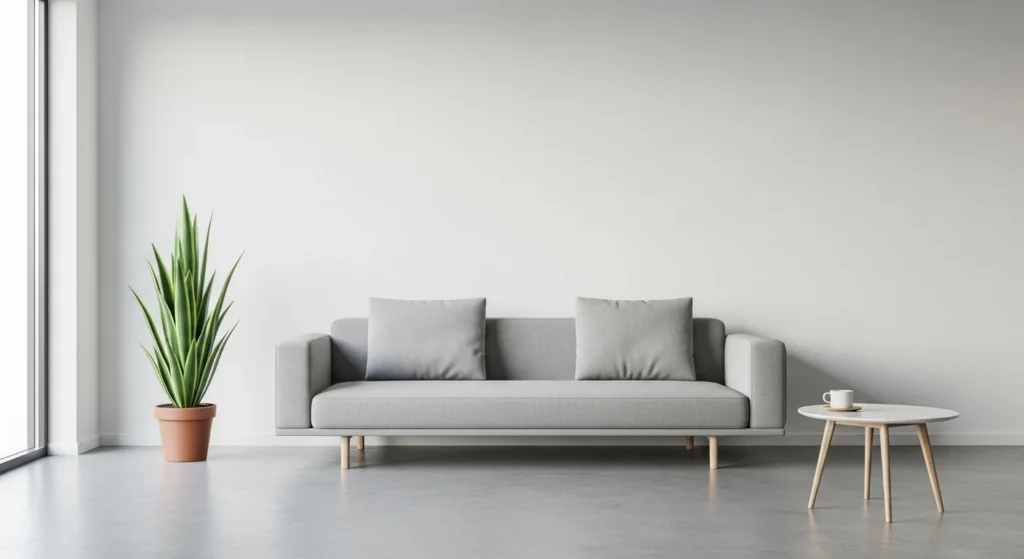 Minimal living room with balanced empty space