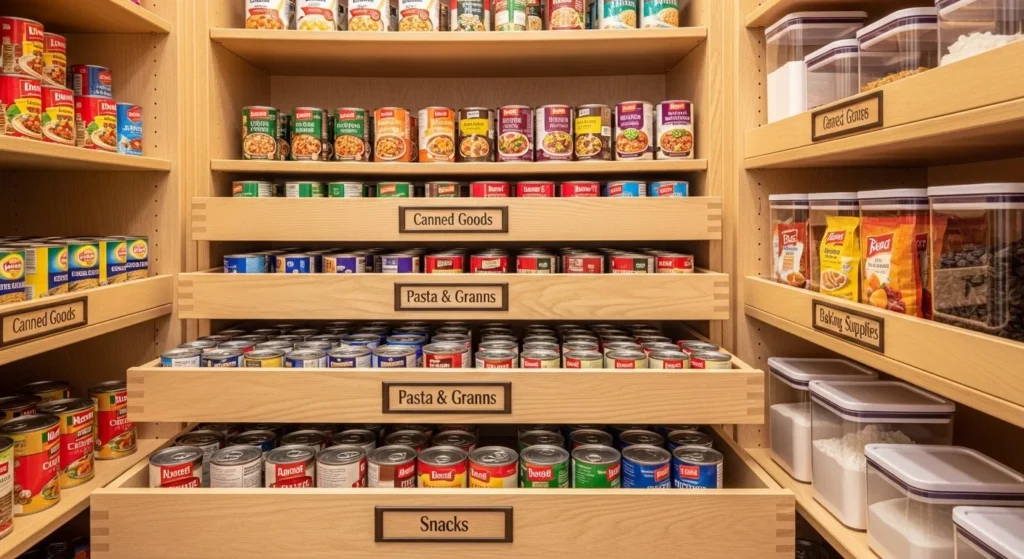 Pull-Out Drawer Food Storage Pantry