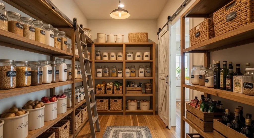 Walk-In Farmhouse Pantry Design