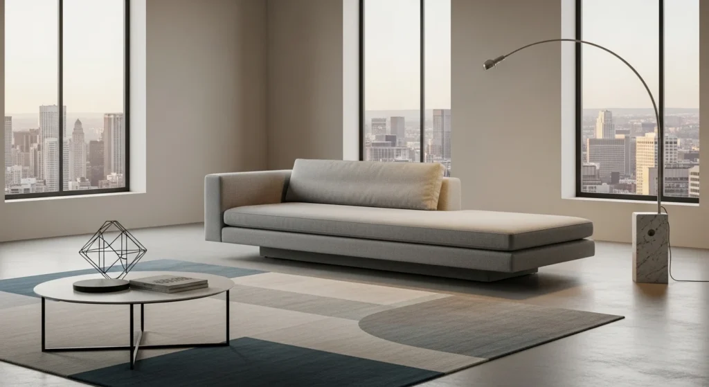 rmless modern sofa with clean minimalist design