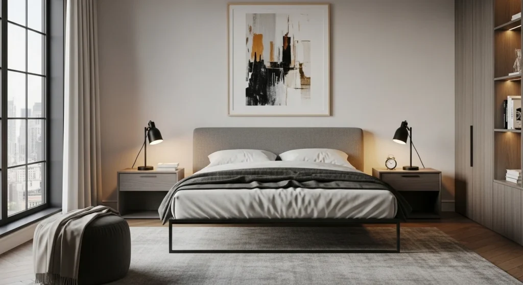 Adjustable wall mounted lamp perfect for reading in small modern bedrooms