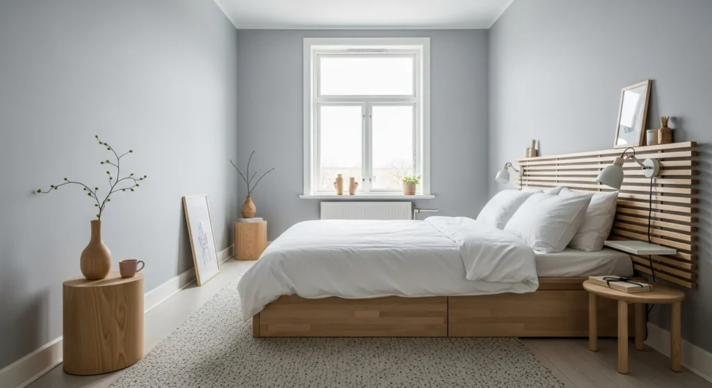 Light Grey Scandinavian Bedroom