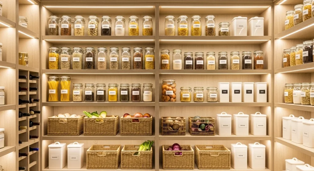 Food Storage Pantry with LED Lighting