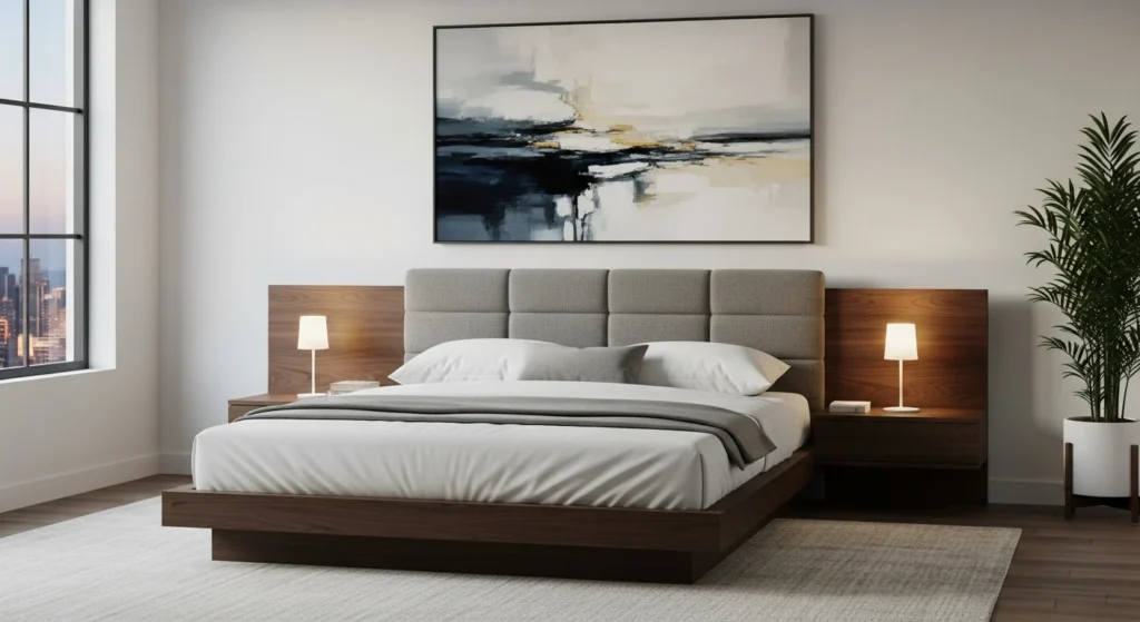 Bed with Integrated Nightstands
