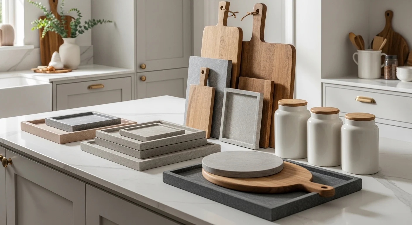 Modern kitchen counter decor ideas for 2026 featuring minimalist and elegant styling