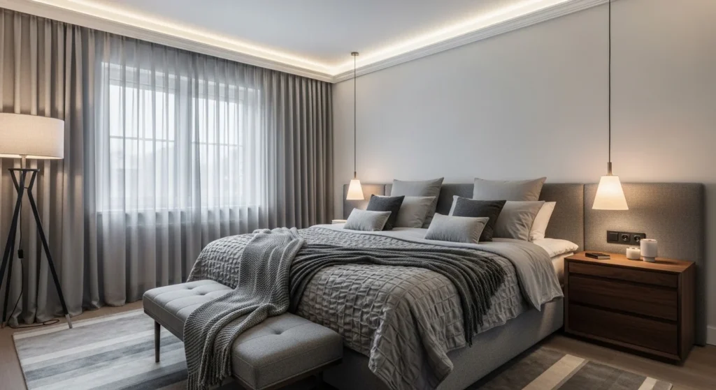 Trendy gray bedroom ideas for 2026 featuring modern design and cozy styling