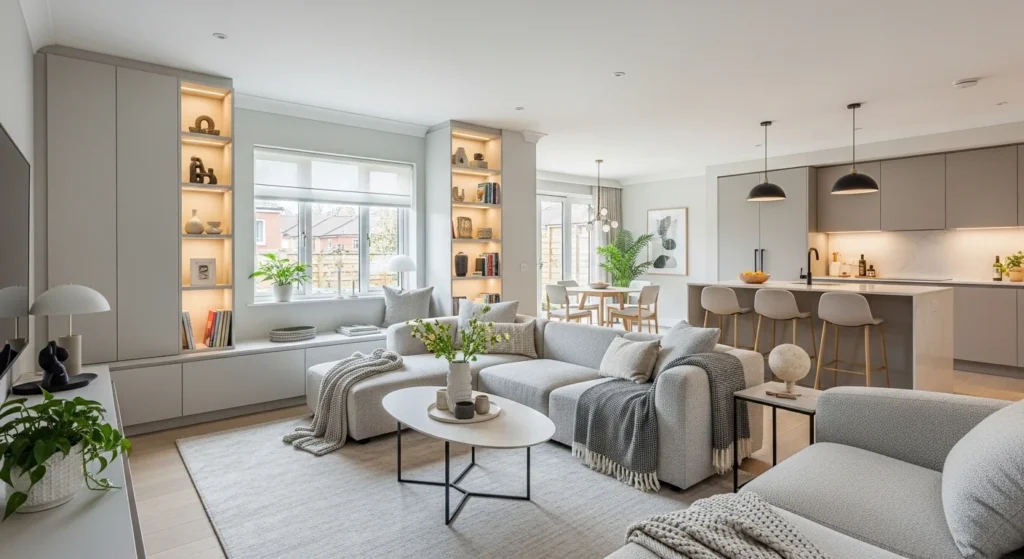 Modern remodeled apartment interior showing stylish open layout and contemporary decor trends for 2026