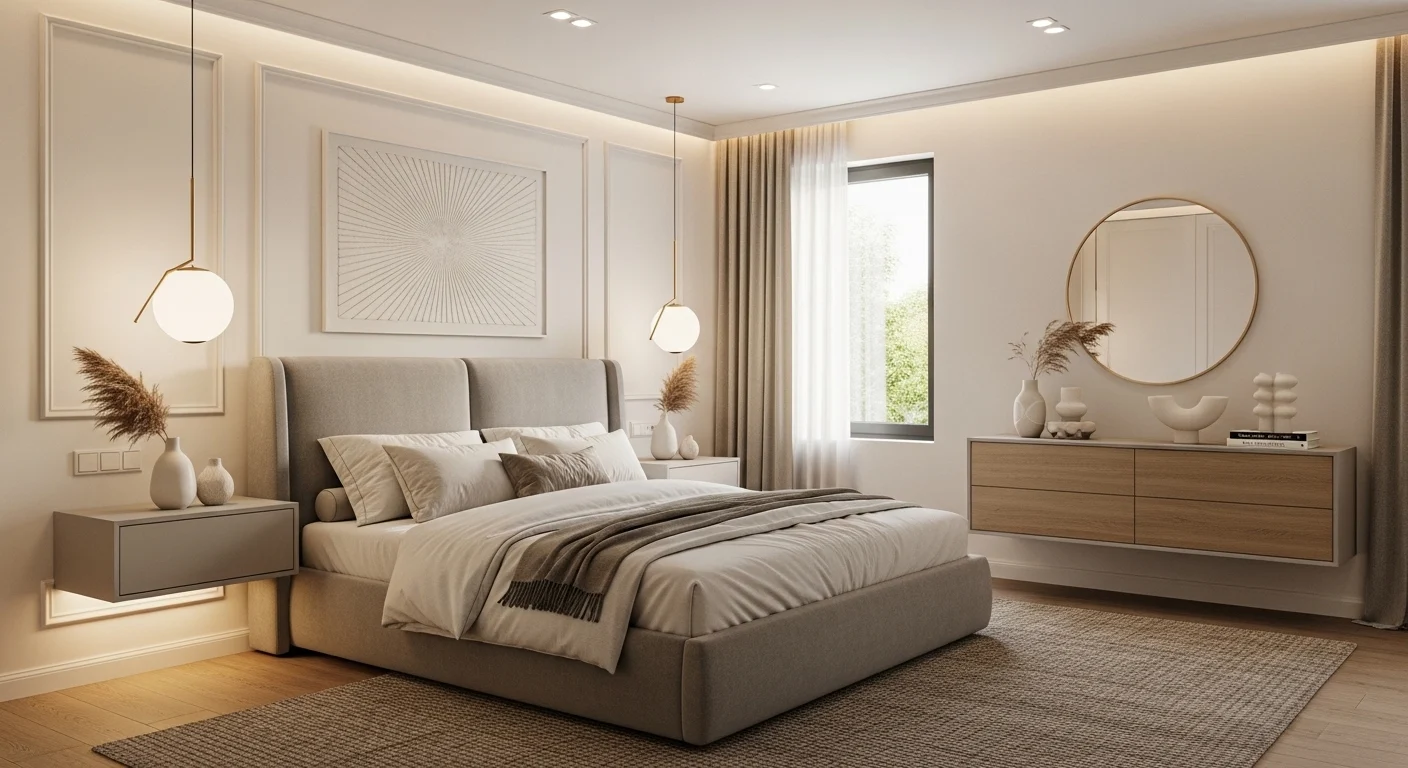 Modern bedroom furniture trends for 2026 featuring stylish beds, storage solutions, and contemporary interior design