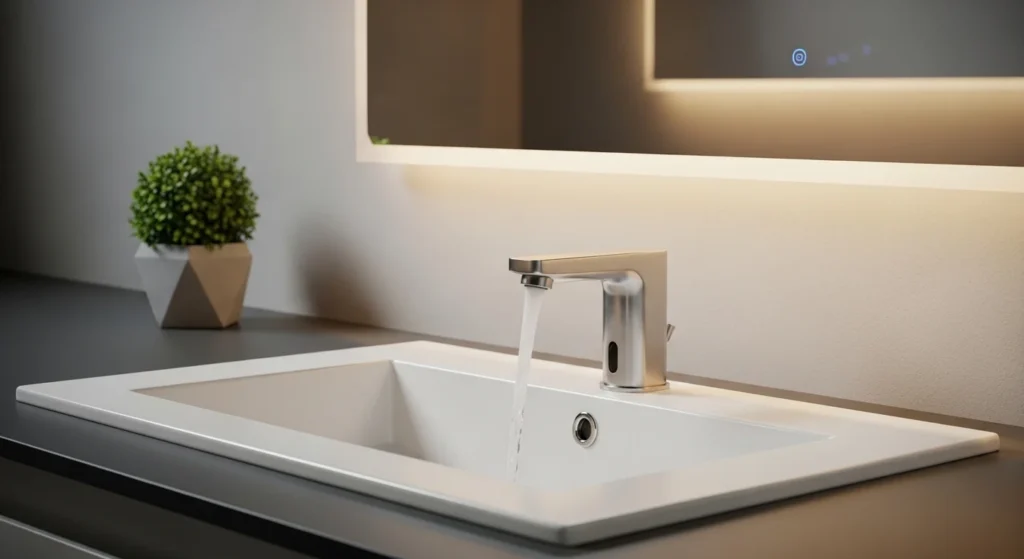 Automatic motion sensor faucet for modern hygienic bathroom sink