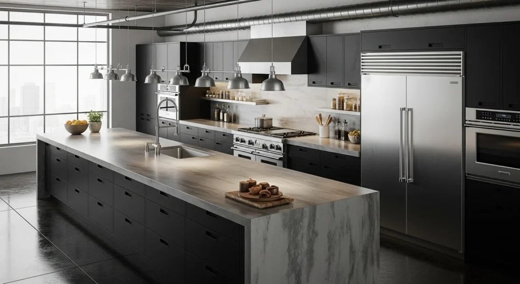 Concrete Kitchen Countertop Industrial Design