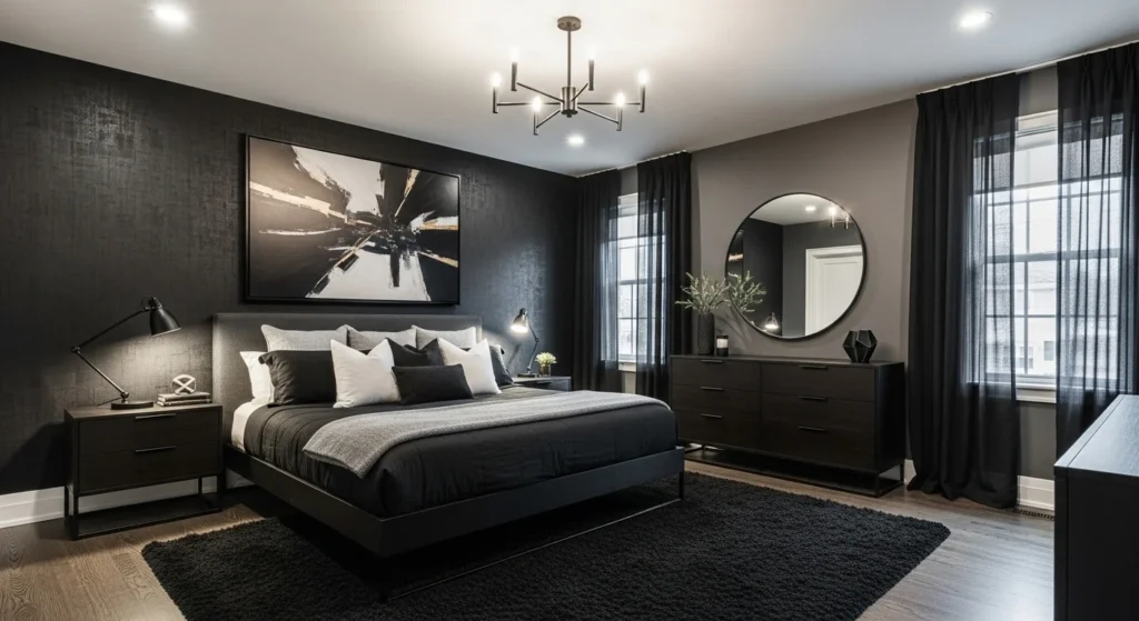 Black Accent Bedroom Bold Modern Color