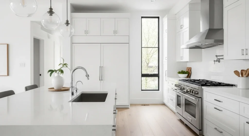 White Kitchen Cabinets Modern Classic Style