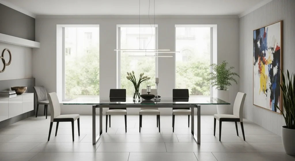 Glass Dining Table Modern Room Design