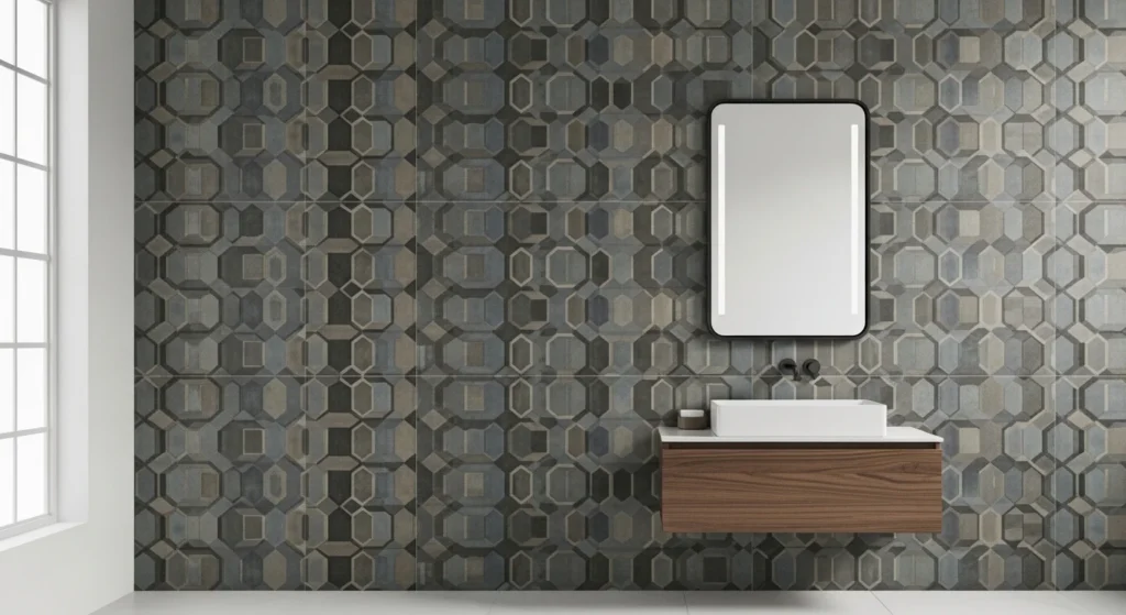 pattern tile bathroom wall modern geometric design