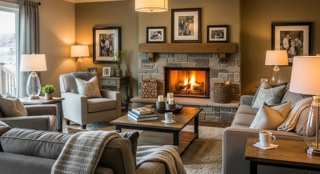 Family Room Fireplace Cozy Design