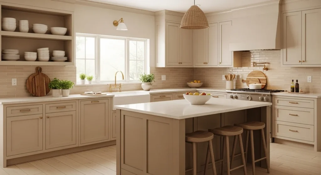 Warm Neutral Kitchen Cozy Design