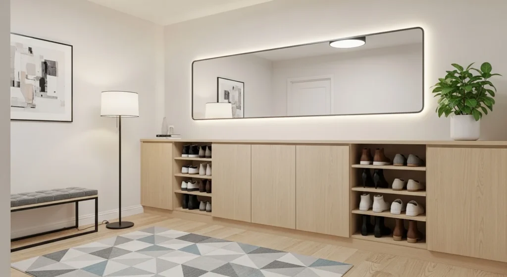 foyer with organized shoe storage keeping entryway clean