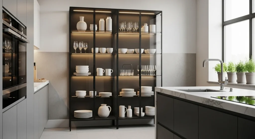 Glass Cabinet Kitchen Elegant Style