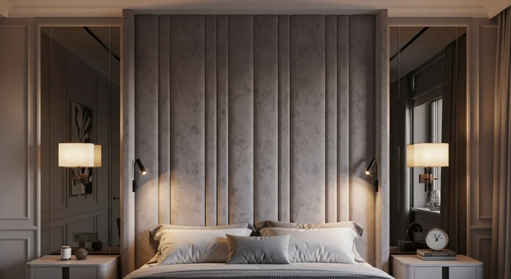 Fabric Panel Bedroom Wall Luxury Design