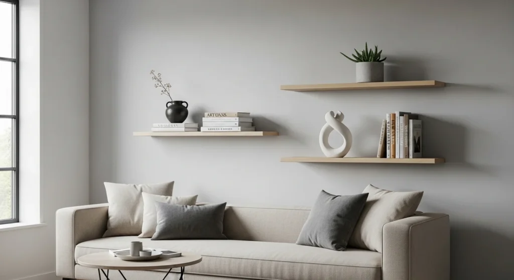 living room with large wall art creating focal point