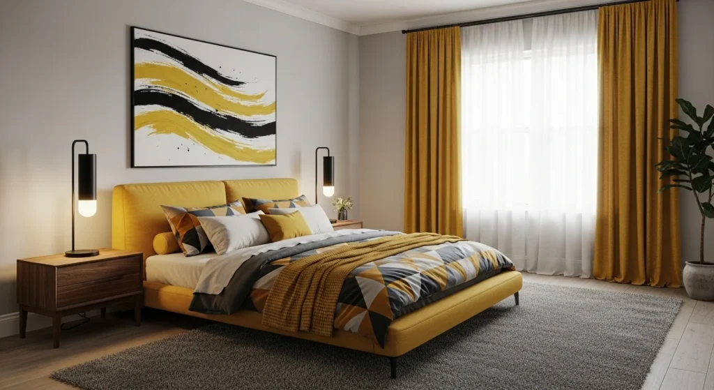Mustard Yellow Bedroom Bold Pop Color