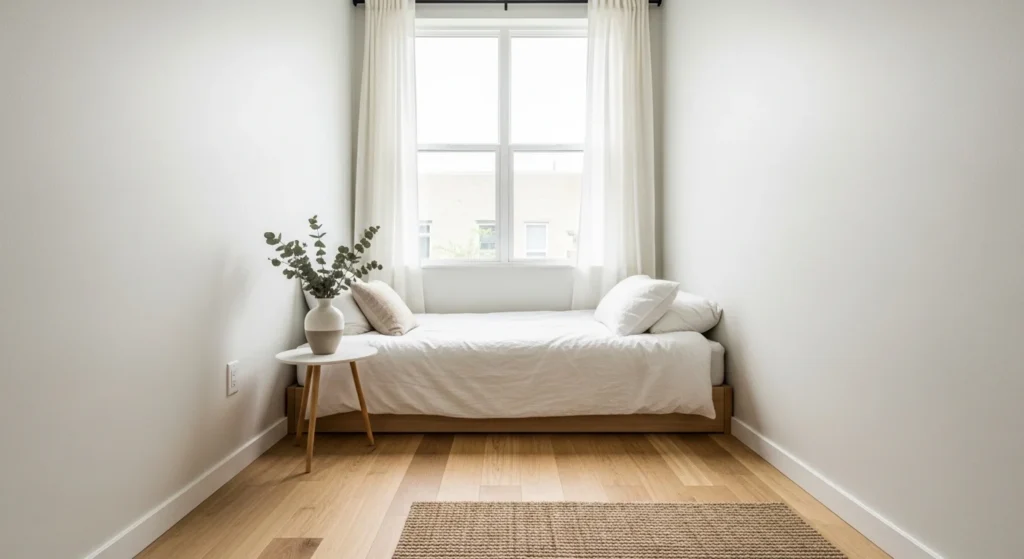 Light Floor Small Bedroom Look