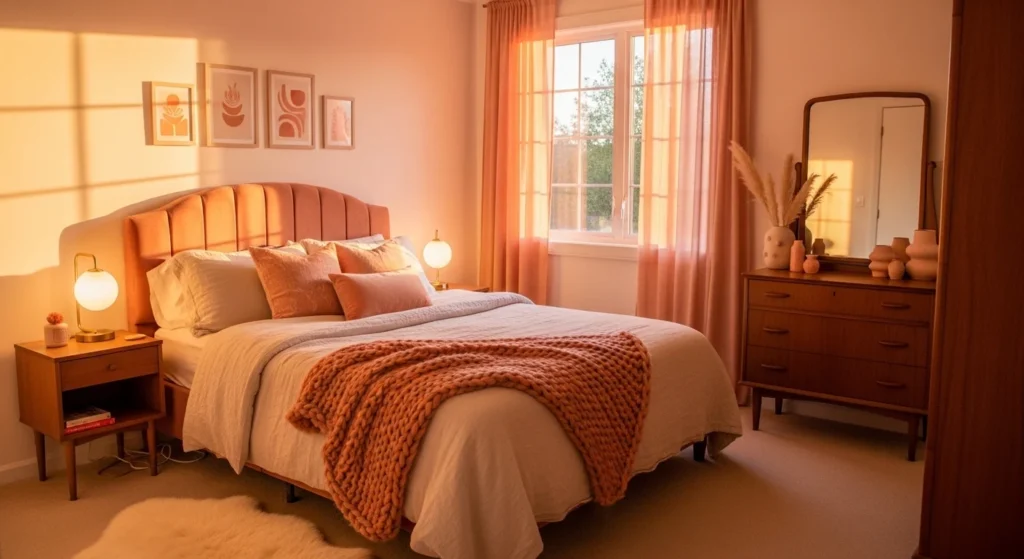 Soft Peach Bedroom Warm Glow Color
