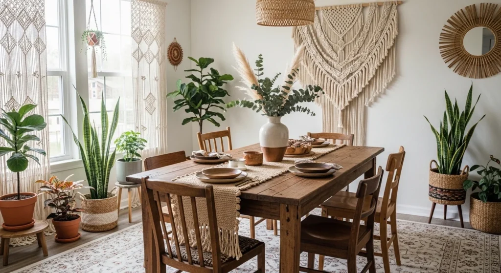 Boho Dining Room Cozy Natural Style