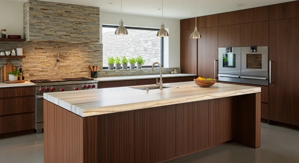kitchen with textured finishes adding depth and style