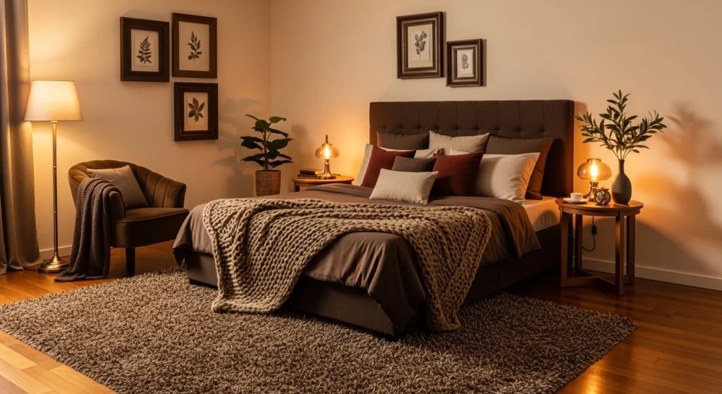 Chocolate Brown Bedroom Warm Cozy Color