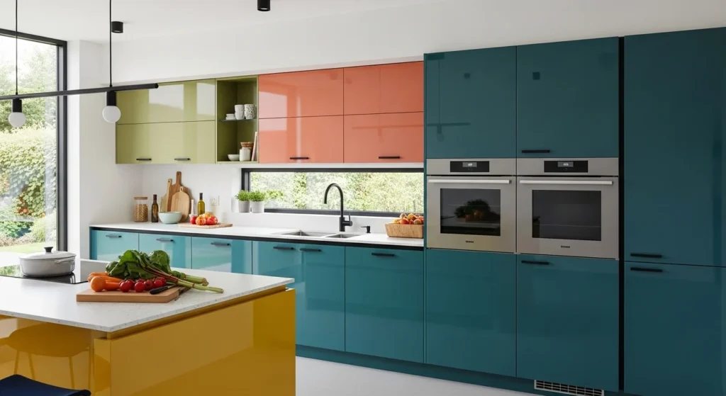 Colorful Kitchen Cabinets Trendy Modern Ideas