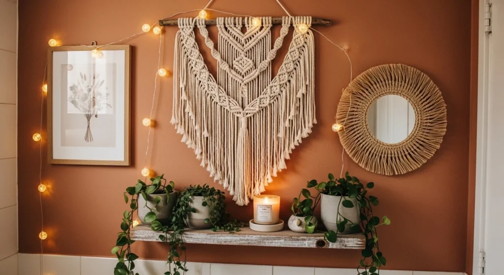 Boho Bathroom Wall Decor Cozy Style