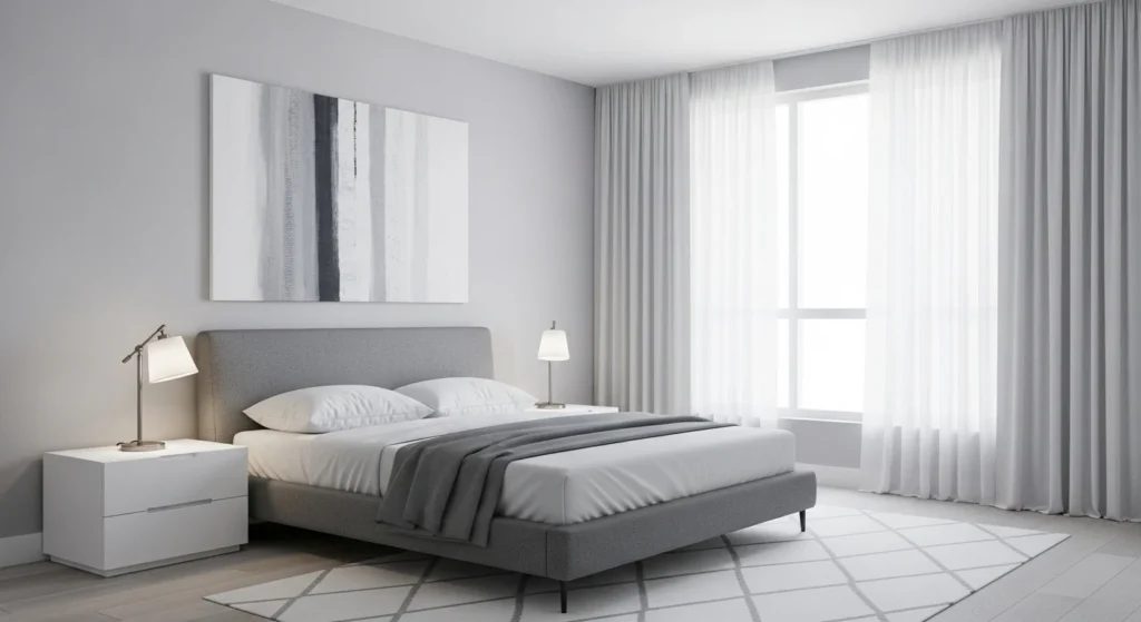 Grey and White Bedroom Modern Color Combo