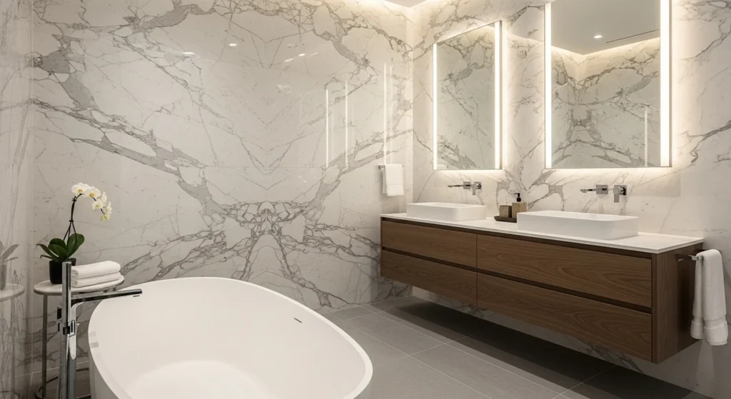 marble bathroom wall luxury white modern elegant design