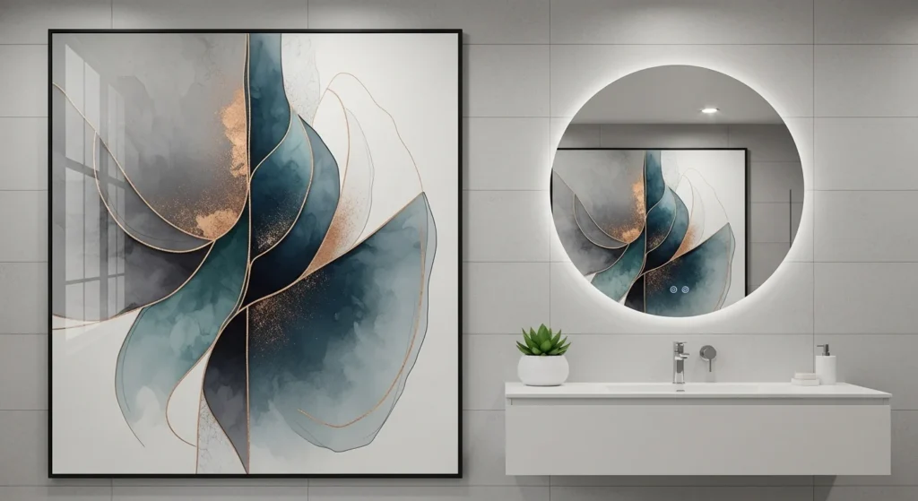 bathroom wall art modern framed decor aesthetic design