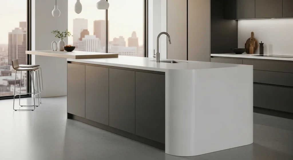 Curved Kitchen Cabinets Modern Stylish Look