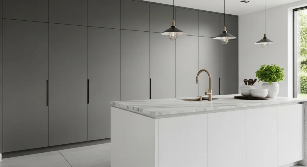 Hidden Handle Kitchen Cabinets Seamless Design