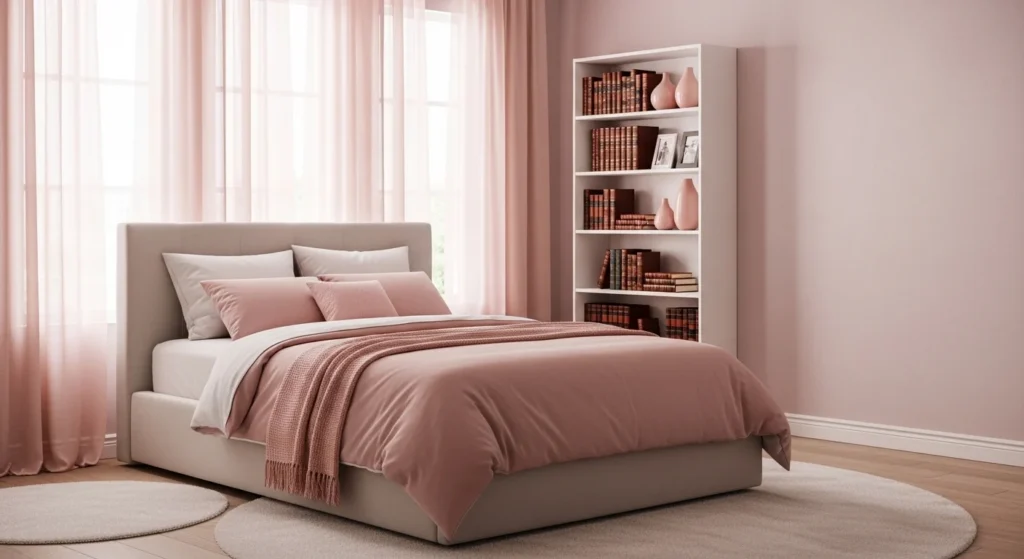 Soft Blush Pink Bedroom Feminine Color Idea
