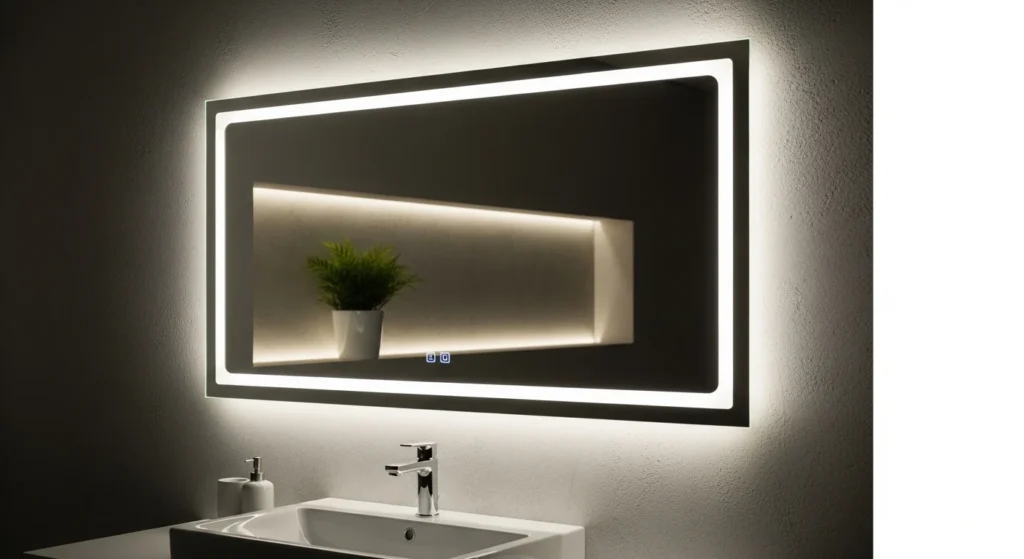 bathroom wall led backlighting soft glow modern design