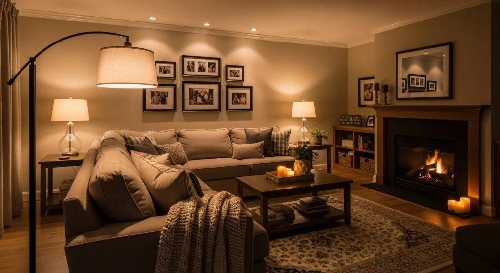 Layered Lighting Family Room Ideas