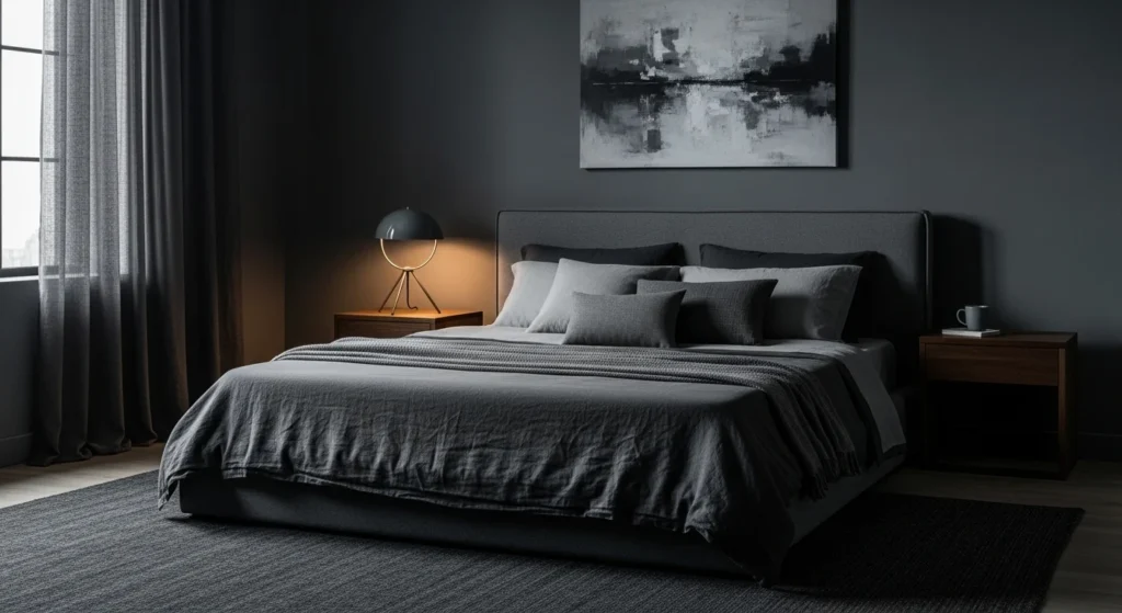 Charcoal Grey Bedroom Modern Moody Color