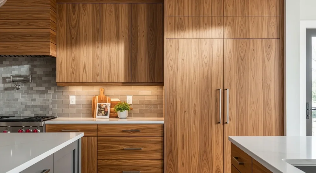 Wood Texture Kitchen Cabinets Cozy Modern Style