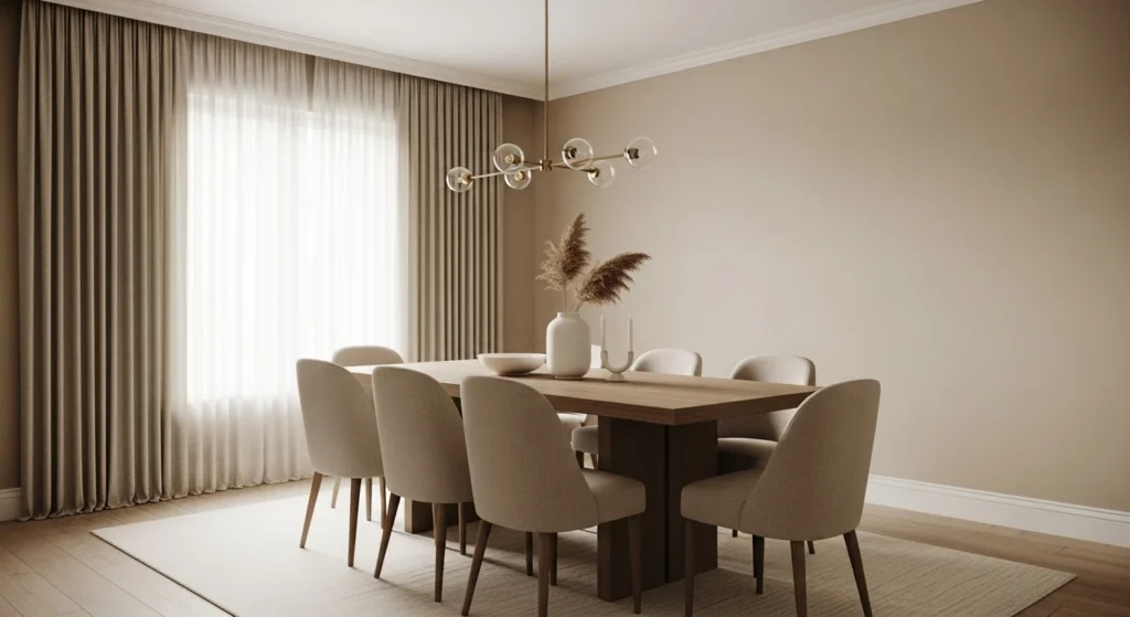 Neutral Tone Dining Room Elegant Style
