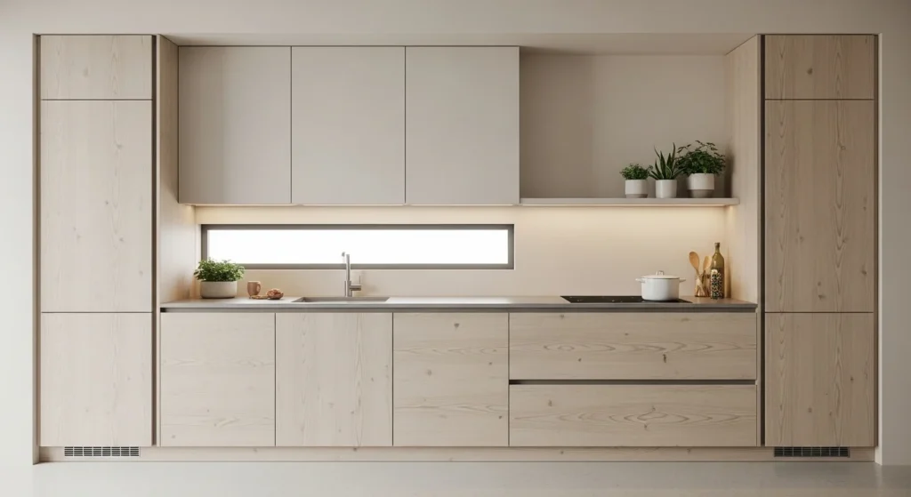 one wall kitchen layout compact modern design minimal cabinets