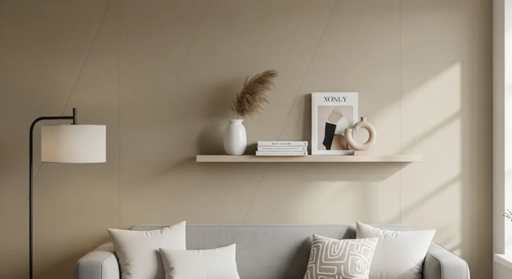 living room accent wall paint modern neutral color aesthetic